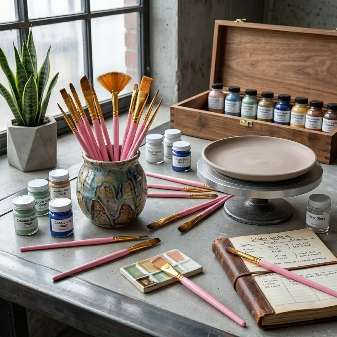 NUVEX Roze Goudkleurige Verfkwasten Set - 22 Stuks Synthetisch