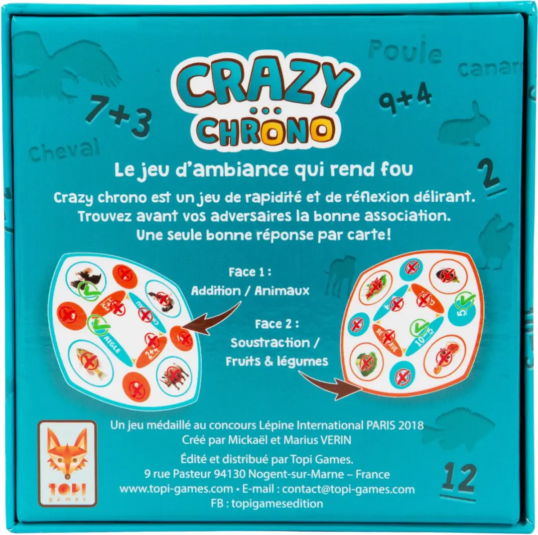 Topi Games Crazy Chrono Animaux Fruits - 2-4 Spelers