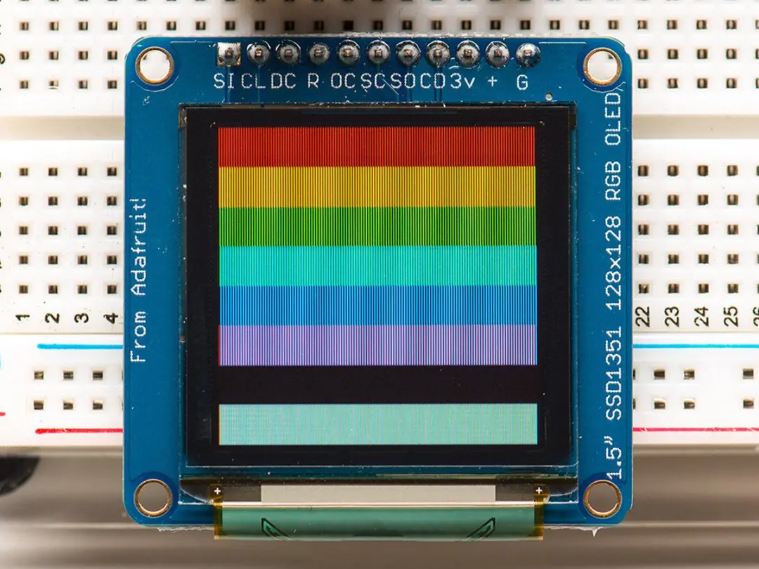 Adafruit 1.5 inch OLED Display 16-bit Kleur - met microSD houder
