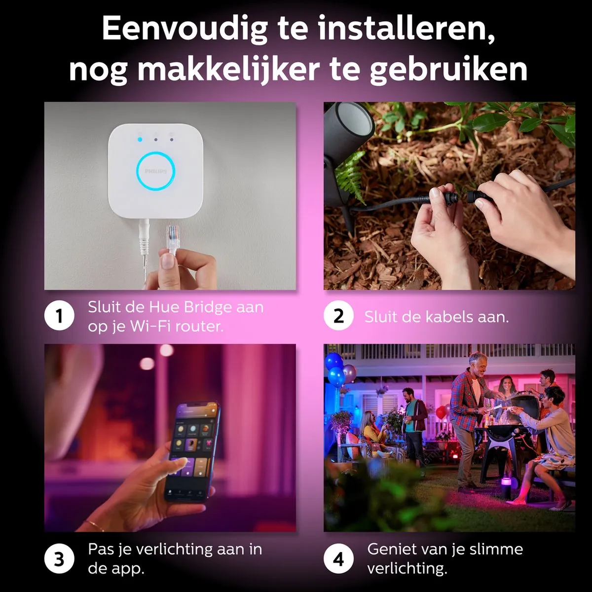 Philips Hue Lily Basisset Tuinspots - 2 Stuks - Antraciet