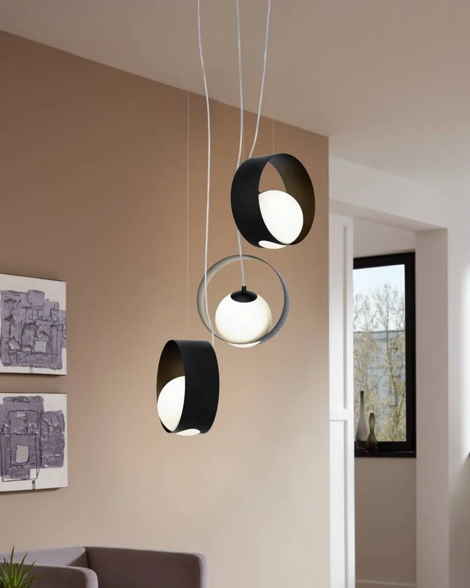 Eglo Camargo Hanglamp - 3 Lichts Ø35cm - Zwart