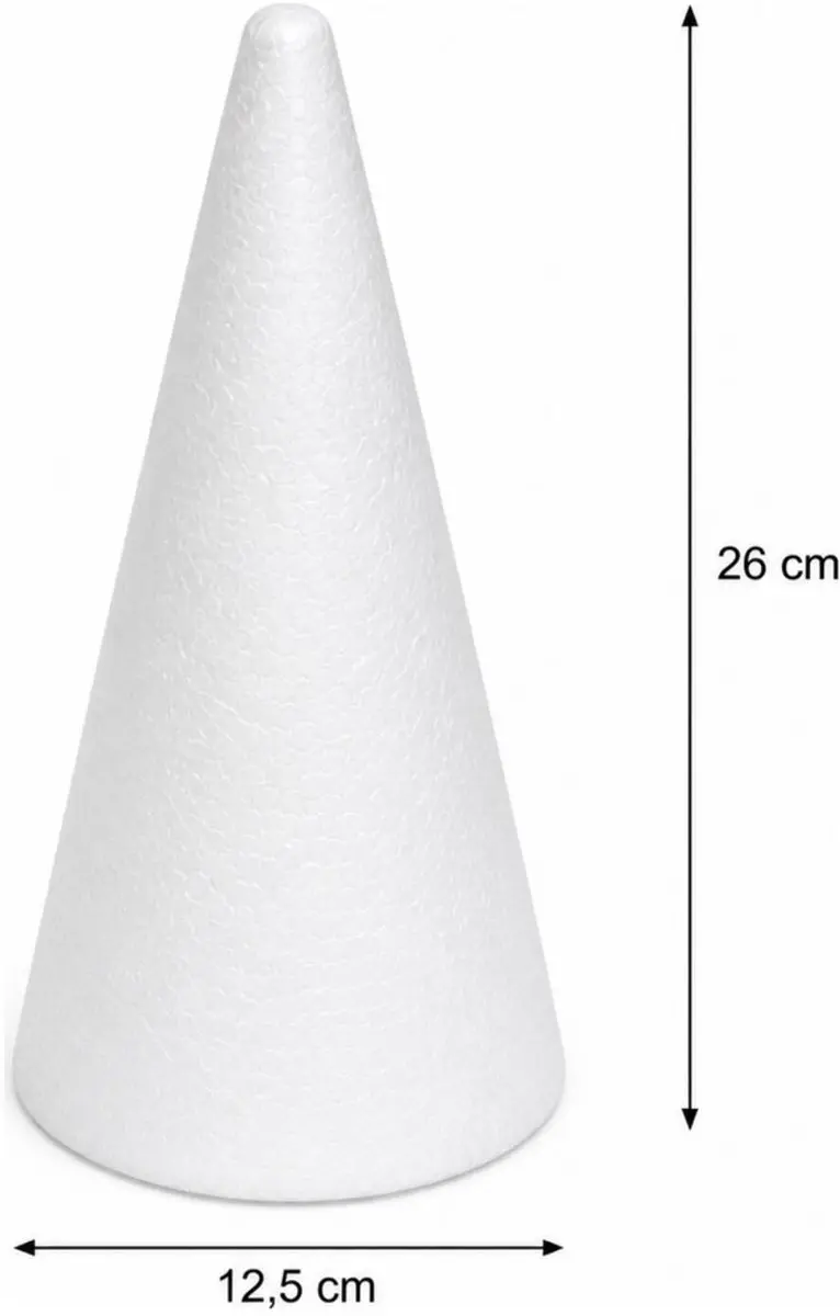 Bellatio Design Piepschuim Kegels 2 Stuks - H26 x Ø12,5cm - Wit