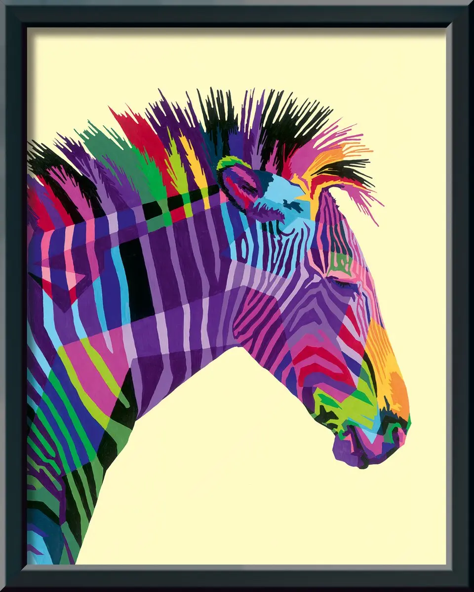 Ravensburger CreArt Zebra Schilderen op nummer - Multicolor