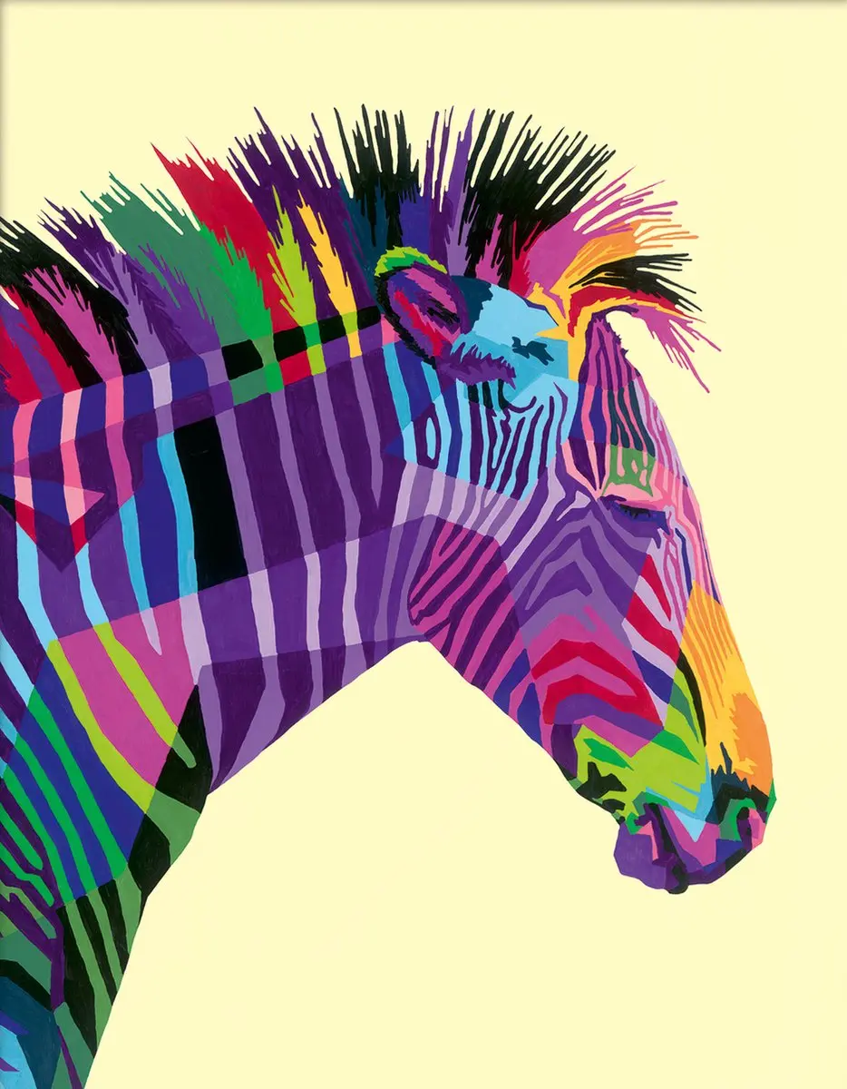 Ravensburger CreArt Zebra Schilderen op nummer - Multicolor