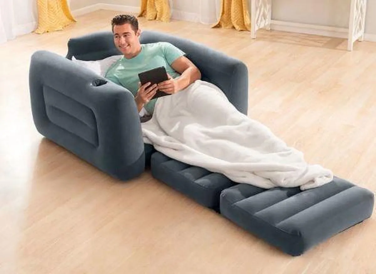 Intex Pull-Out Opblaasbare Slaapstoel - Grijs - afbeelding 6 van 6