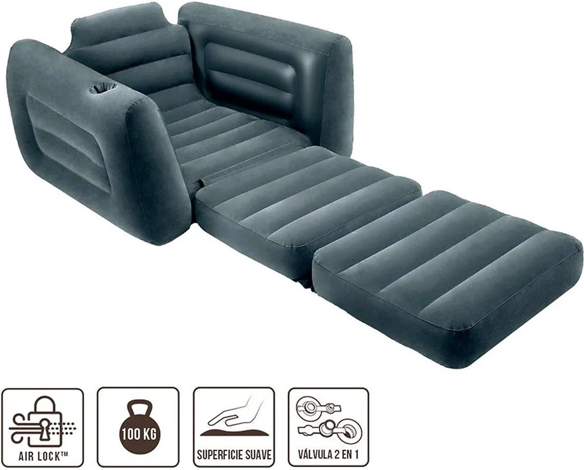 Intex Pull-Out Opblaasbare Slaapstoel - Grijs