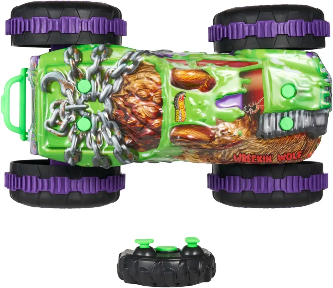 Hot Wheels Monster Trucks RC Mutant Wreckin' Wolf JMM77 - Multicolor