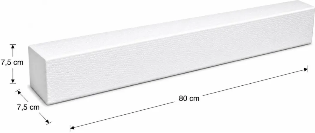 Bellatio Design Piepschuim Baksteen 2x - 80x7,5x7,5cm Wit