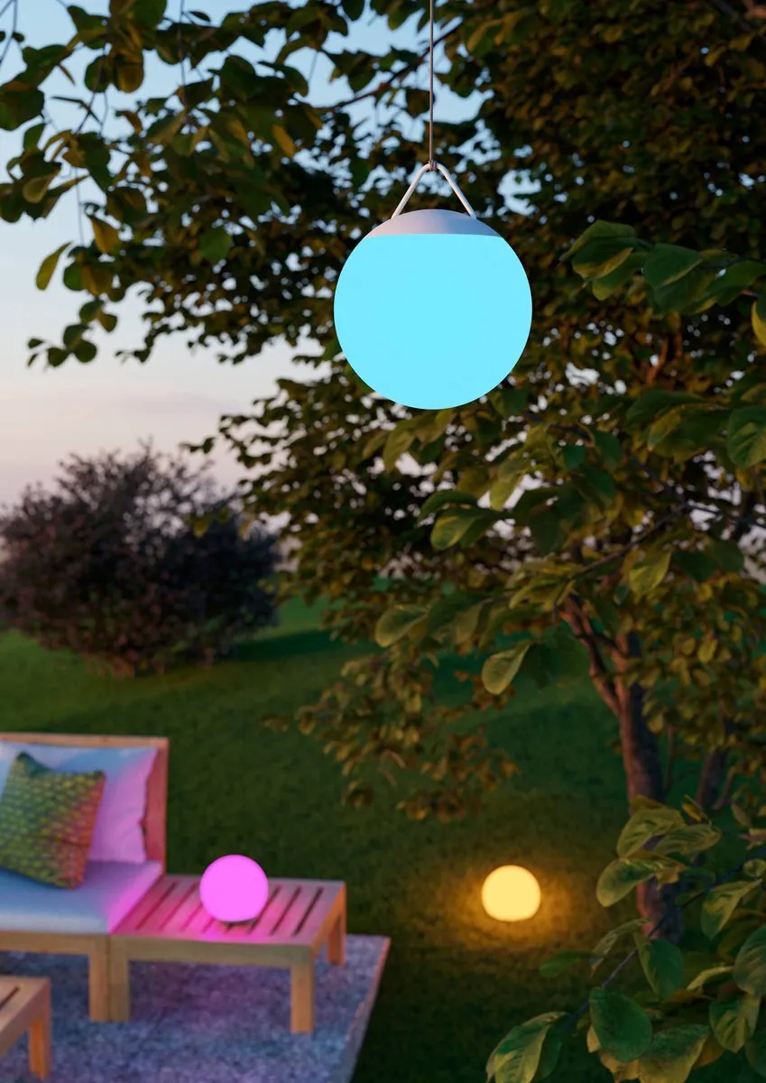 Eglo Poggiobello LED Buitenlamp - Oplaadbaar - RGB - Wit - Ø20cm
