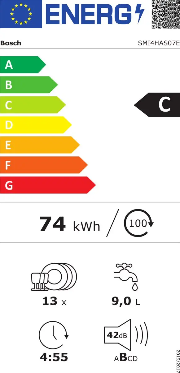 Bosch SMI4HAS07E Inbouw Vaatwasser 13 Couverts