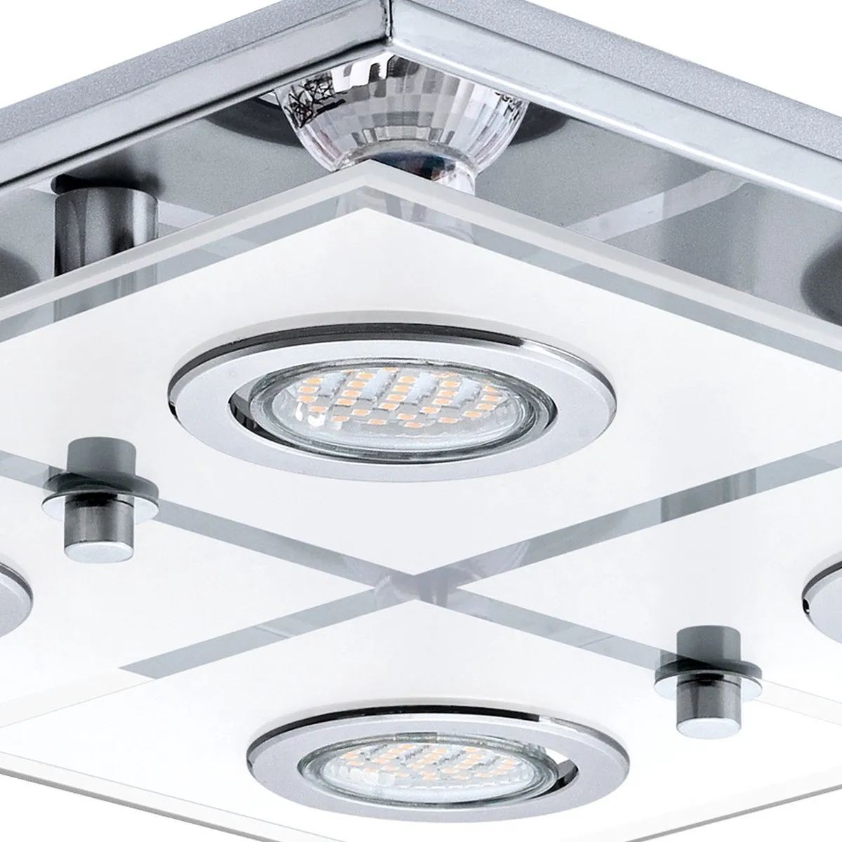Eglo Cabo Plafondlamp GU10 - 4 Lichtpunten - Chroom/Wit