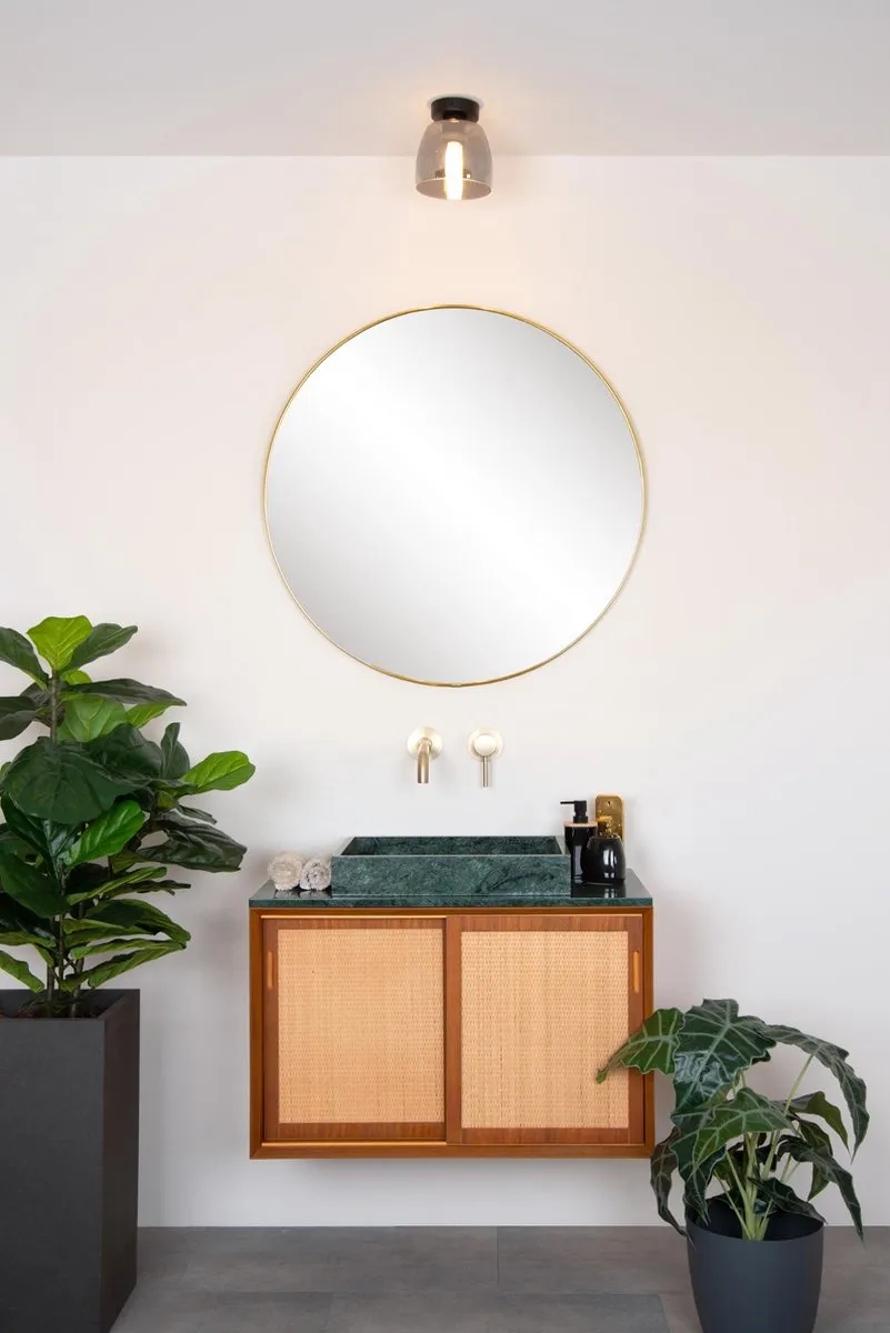 Lucide TYLER Plafondlamp Badkamer - Ø16cm 1xG9 IP44 Zwart