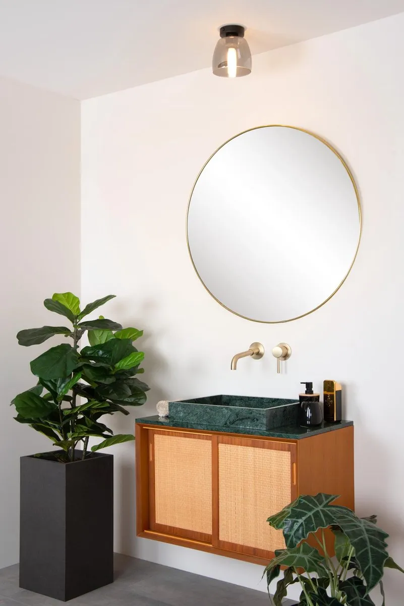 Lucide TYLER Plafondlamp Badkamer - Ø16cm 1xG9 IP44 Zwart