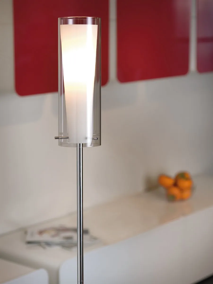 Eglo Pinto Vloerlamp - 1 Lichtpunt - Chroom/Wit
