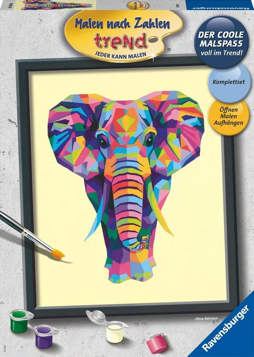 Ravensburger Malen nach Zahlen Bunter Elefant - 28987