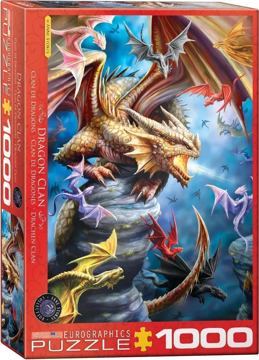 Eurographics Dragon Clan Anne Stokes Puzzel - 1000 Stukjes - Meerkleurig