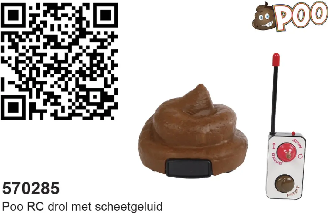 Toys Amsterdam RC Afstandbestuurbare Drol 14cm - Bruin