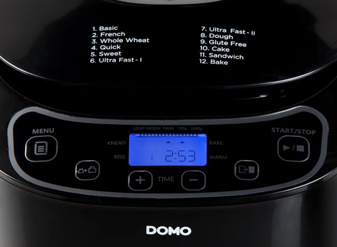 Domo B3973 Broodbakmachine - 12 Programma's - 700-1000g - Zwart