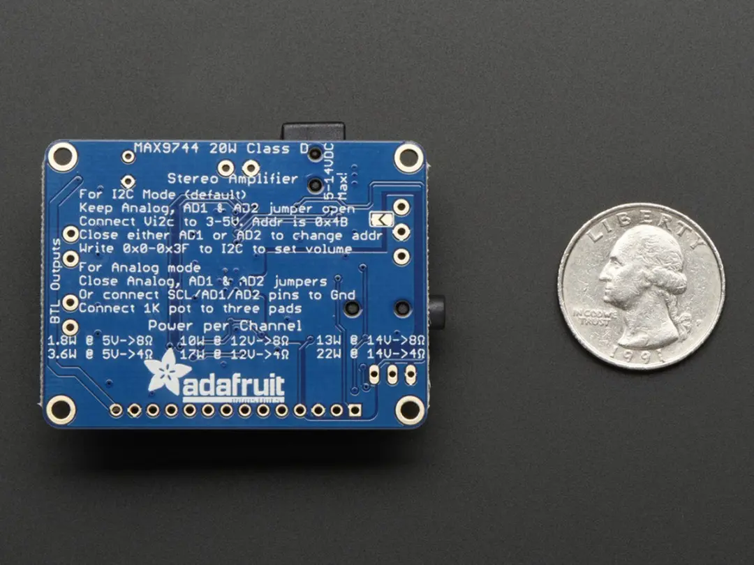 Adafruit MAX9744 Stereo Audio Versterker 20W - Meerkleurig