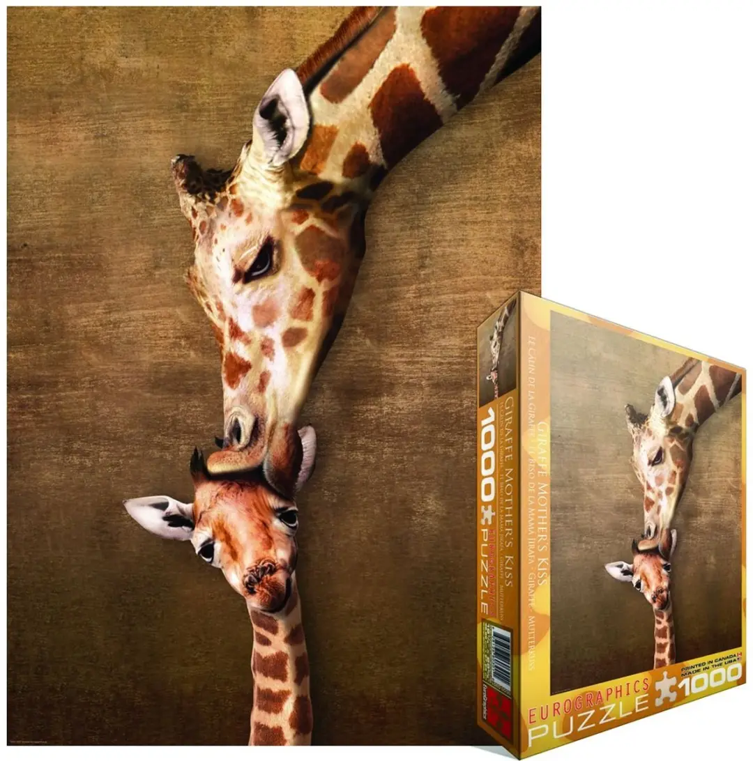 Eurographics Girafmoeder Kus Legpuzzel 1000 Stuks - 48x68cm - Meerkleurig