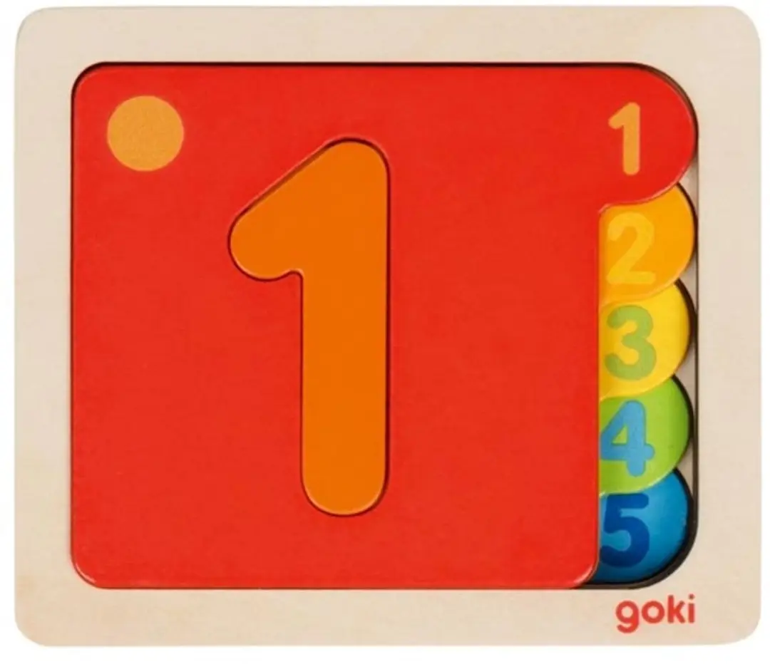 Goki Getallen Puzzel 10-delig Multicolor - Hout