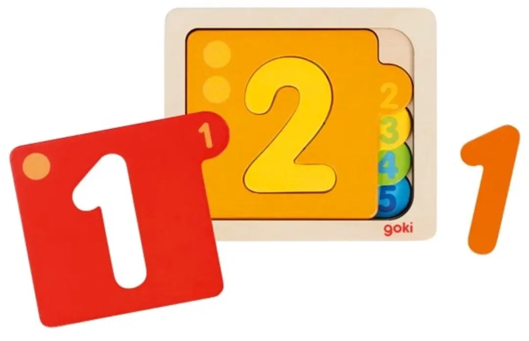 Goki Getallen Puzzel 10-delig Multicolor - Hout