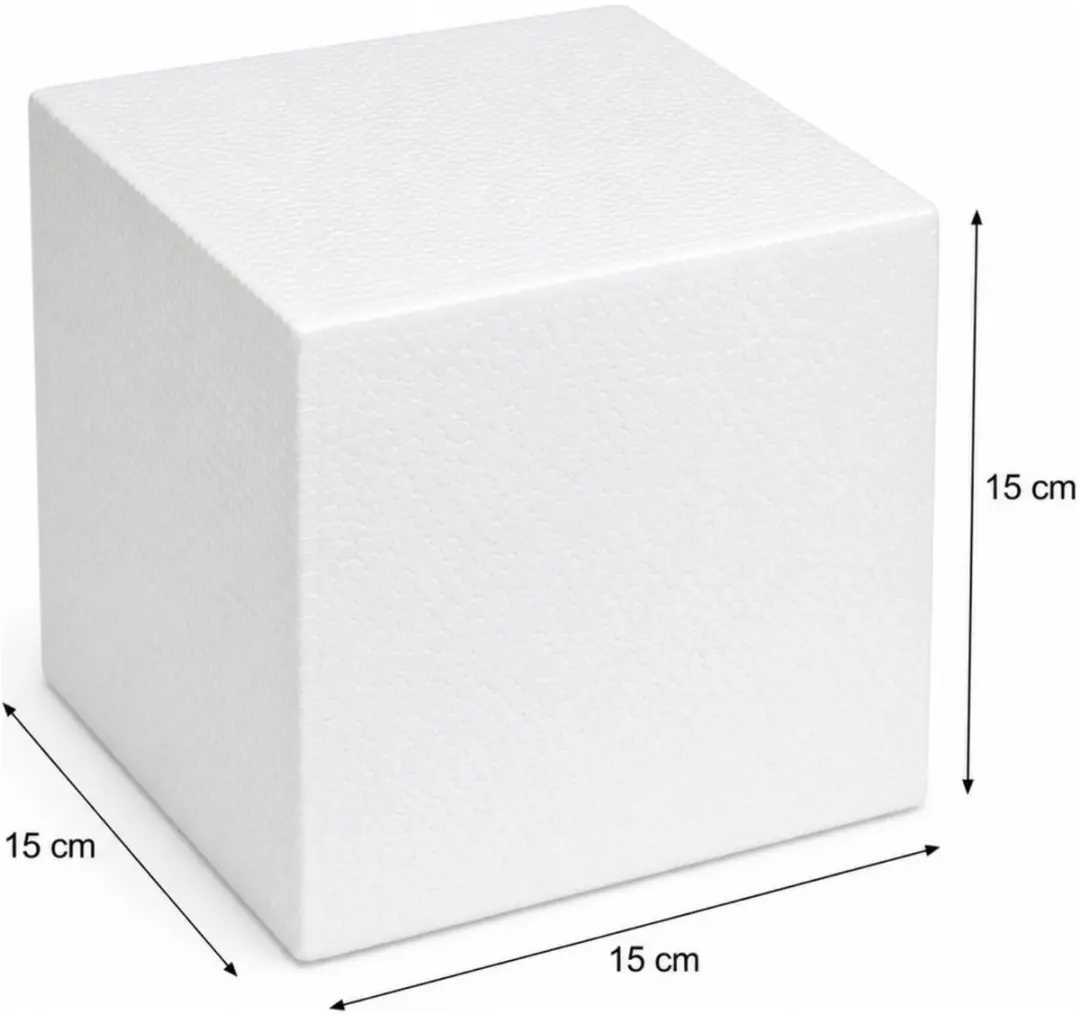 Bellatio Design Piepschuim Kubus 6x - 15x15x15cm Wit