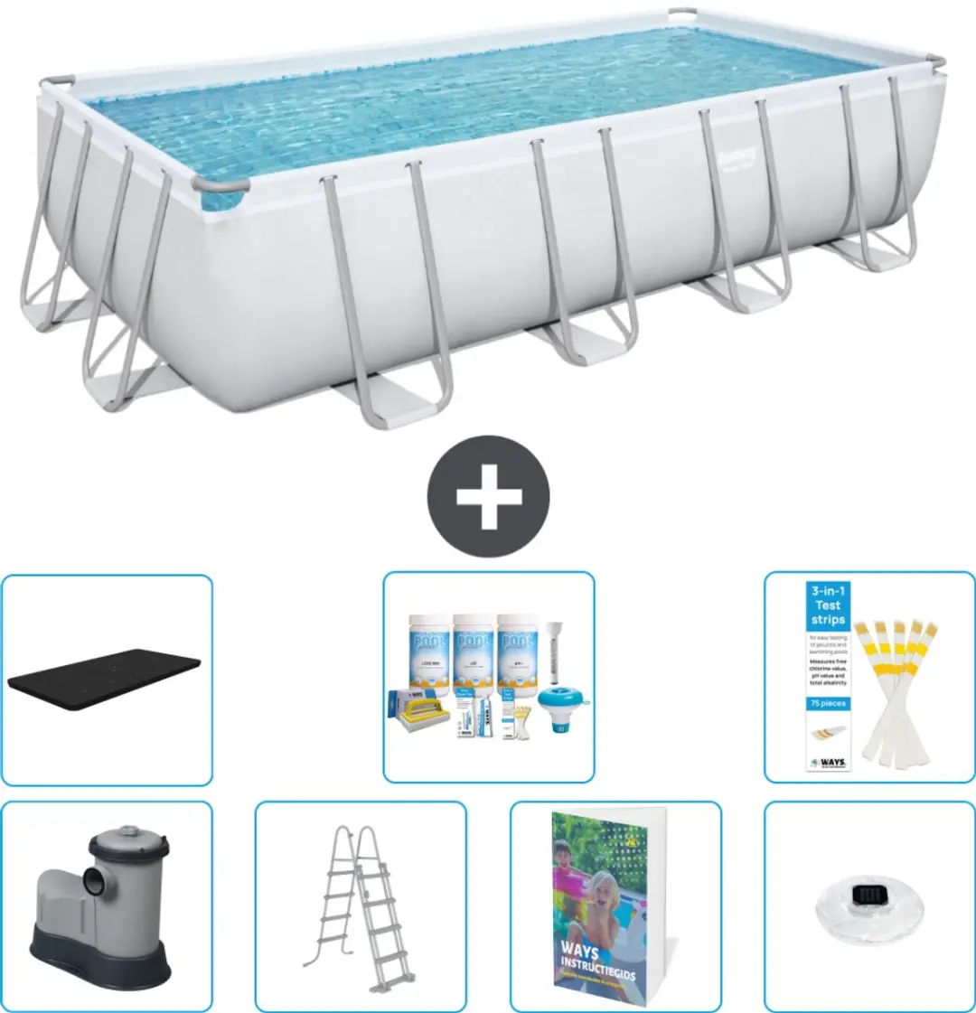 Bestway Power Steel Zwembad 549x274x122cm - 14.812L - Grijs