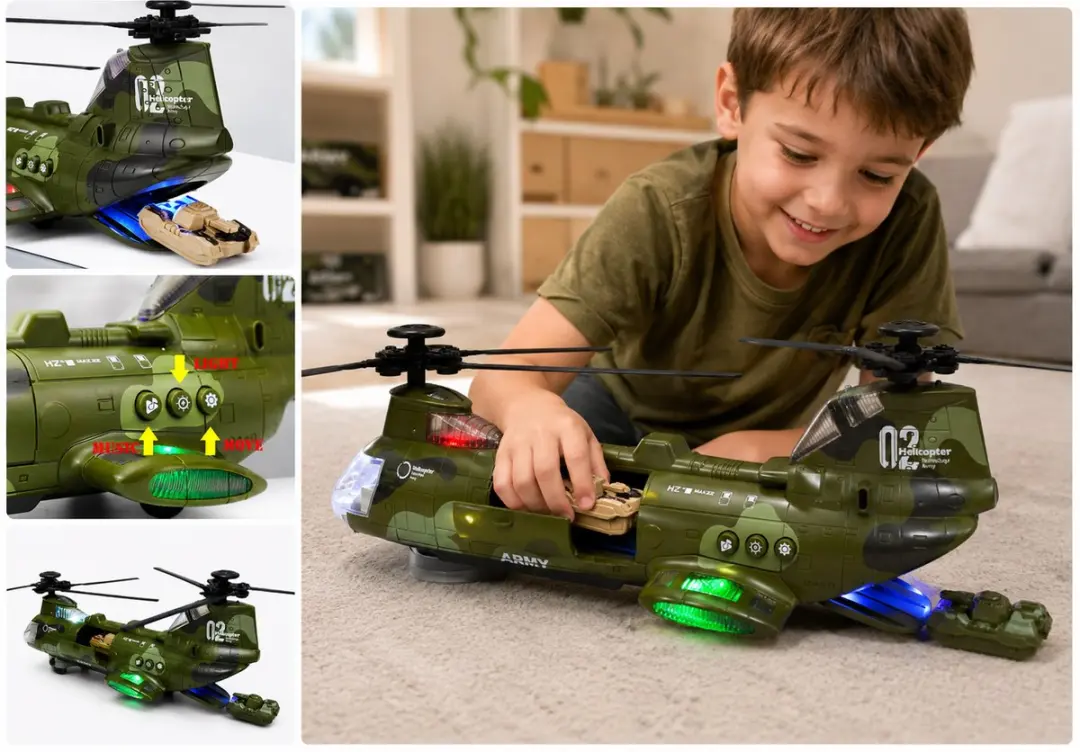 698 JIAN SHENG Chinook LD-177A Speelgoedhelikopter - 3 Tanks - Groen