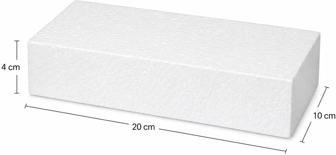 Bellatio Design Piepschuim Vorm Rechthoek 10x20x4cm - Wit