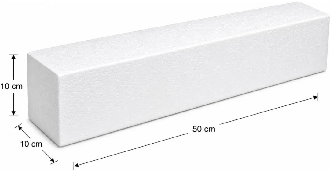 Bellatio Design Piepschuim Baksteen 3 Stuks - 50x10x10cm Wit
