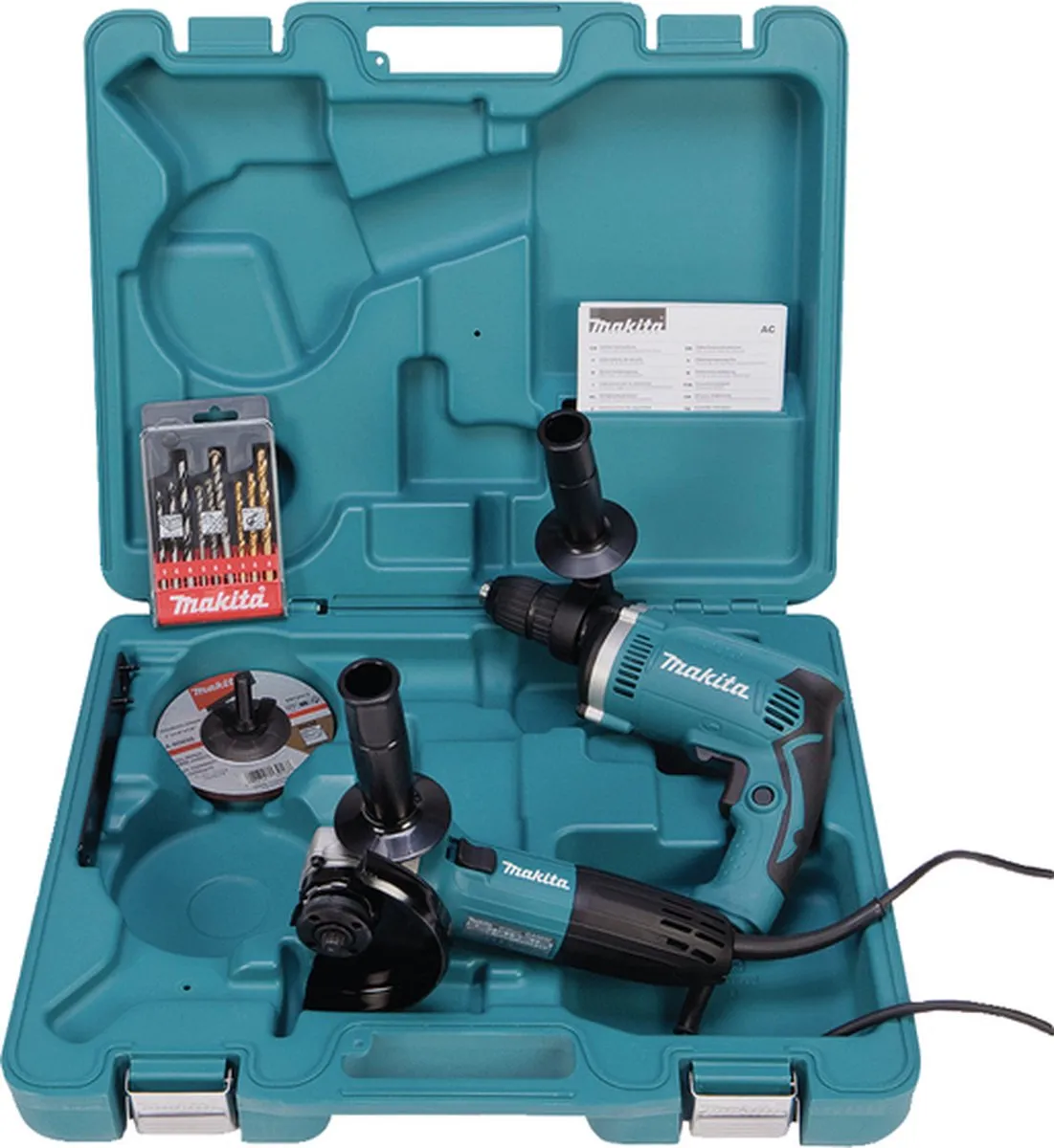 Makita DK0050X1 Combiset HP1631 + GA5030R - Klopboormachine & Haakse Slijper