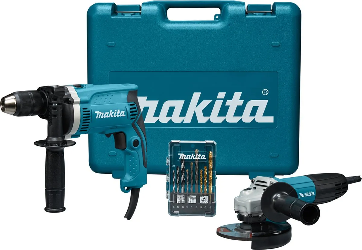 Makita DK0050X1 Combiset HP1631 + GA5030R - Klopboormachine & Haakse Slijper