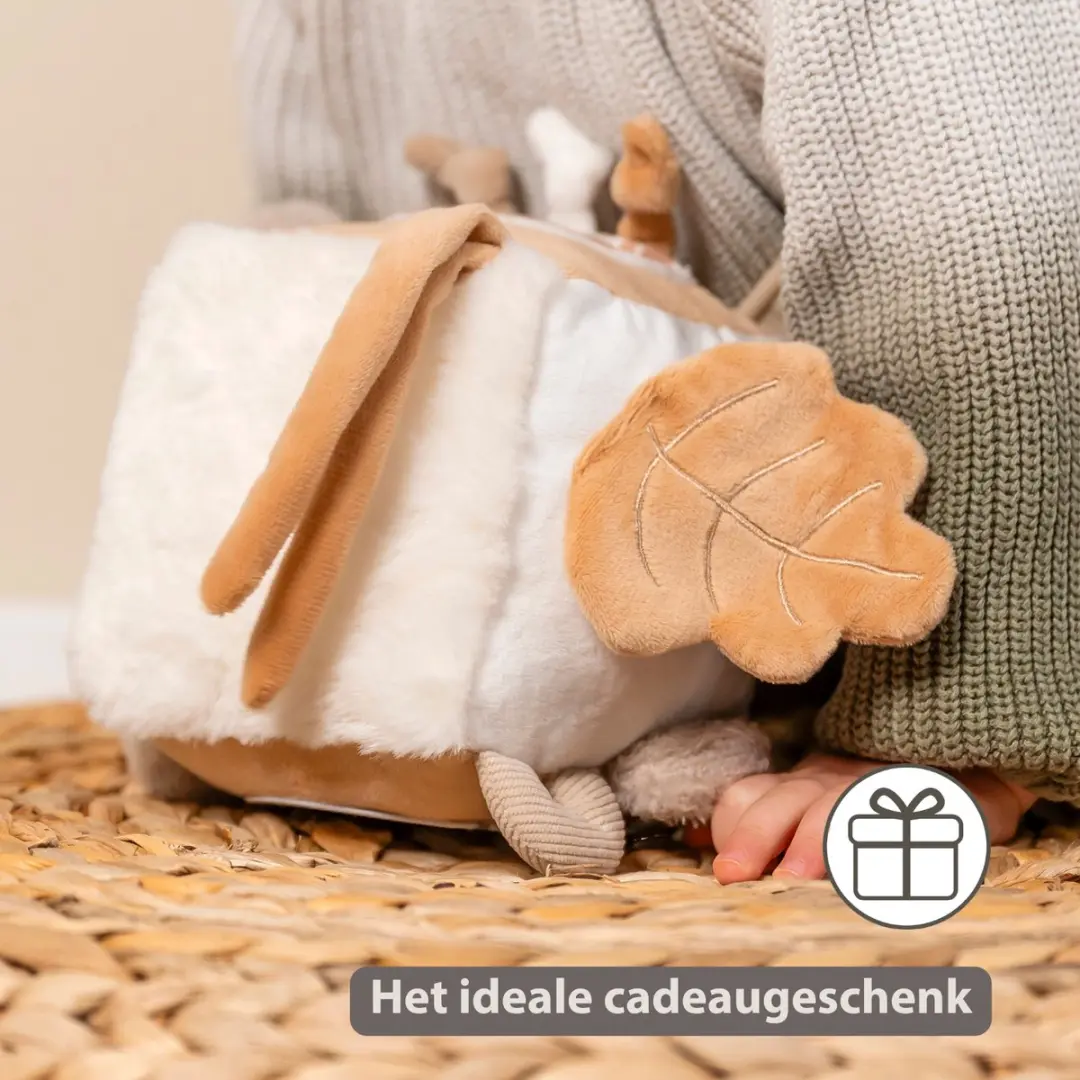 Nattou Lapidou Zachte Activiteitenkubus 18cm - Beige