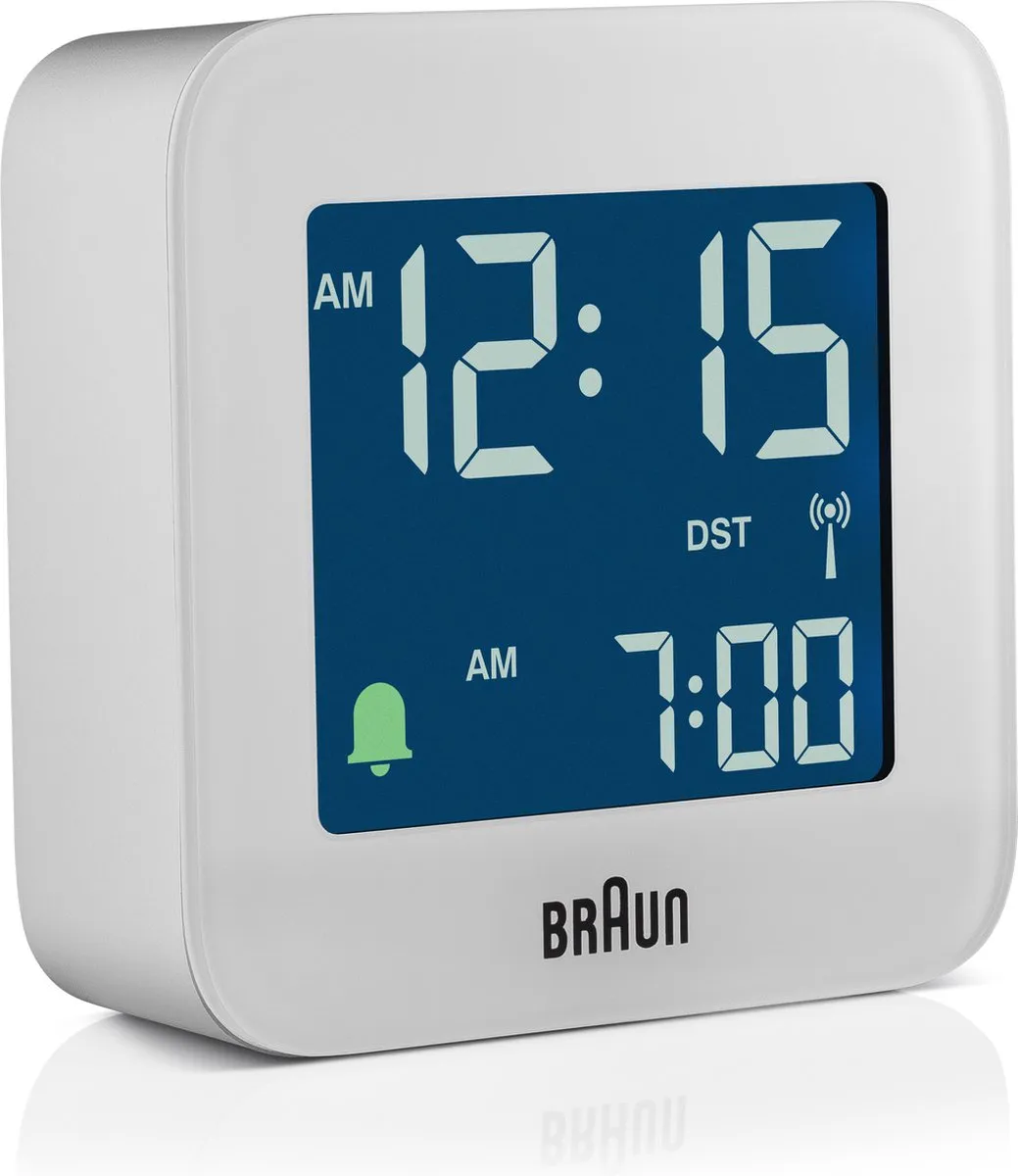 Braun BC08W-DCF Digitaal Reiswekker - Radiogestuurd - Wit