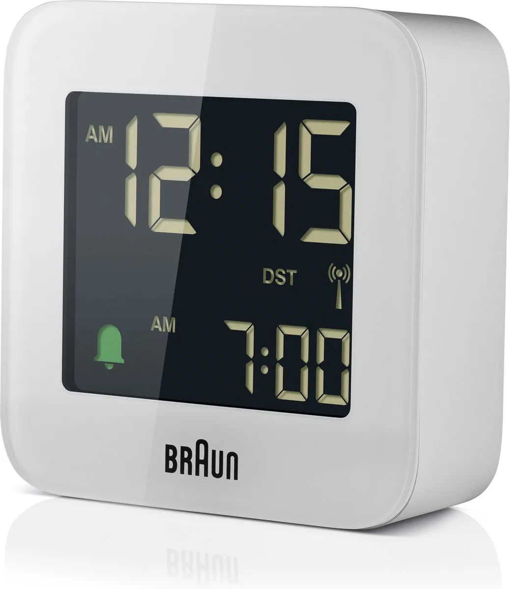 Braun BC08W-DCF Digitaal Reiswekker - Radiogestuurd - Wit