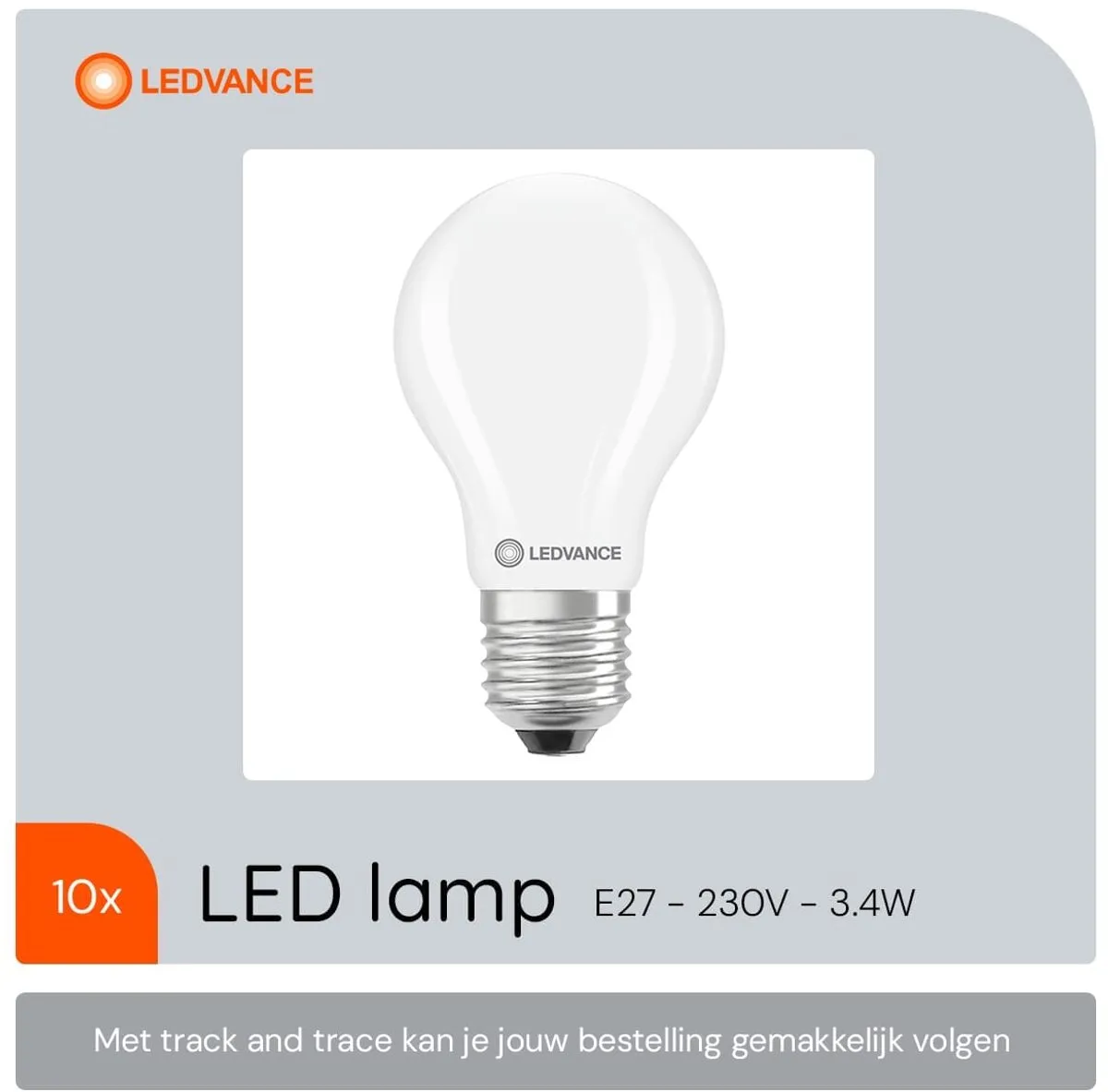 LEDVANCE LED Lamp A60 Filament E27 3.4W 470lm - 10 Stuks