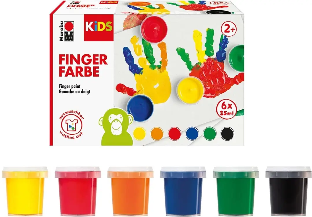 Marabu Kids Vingerverf - 6 Kleuren 210ml - afbeelding 6 van 6
