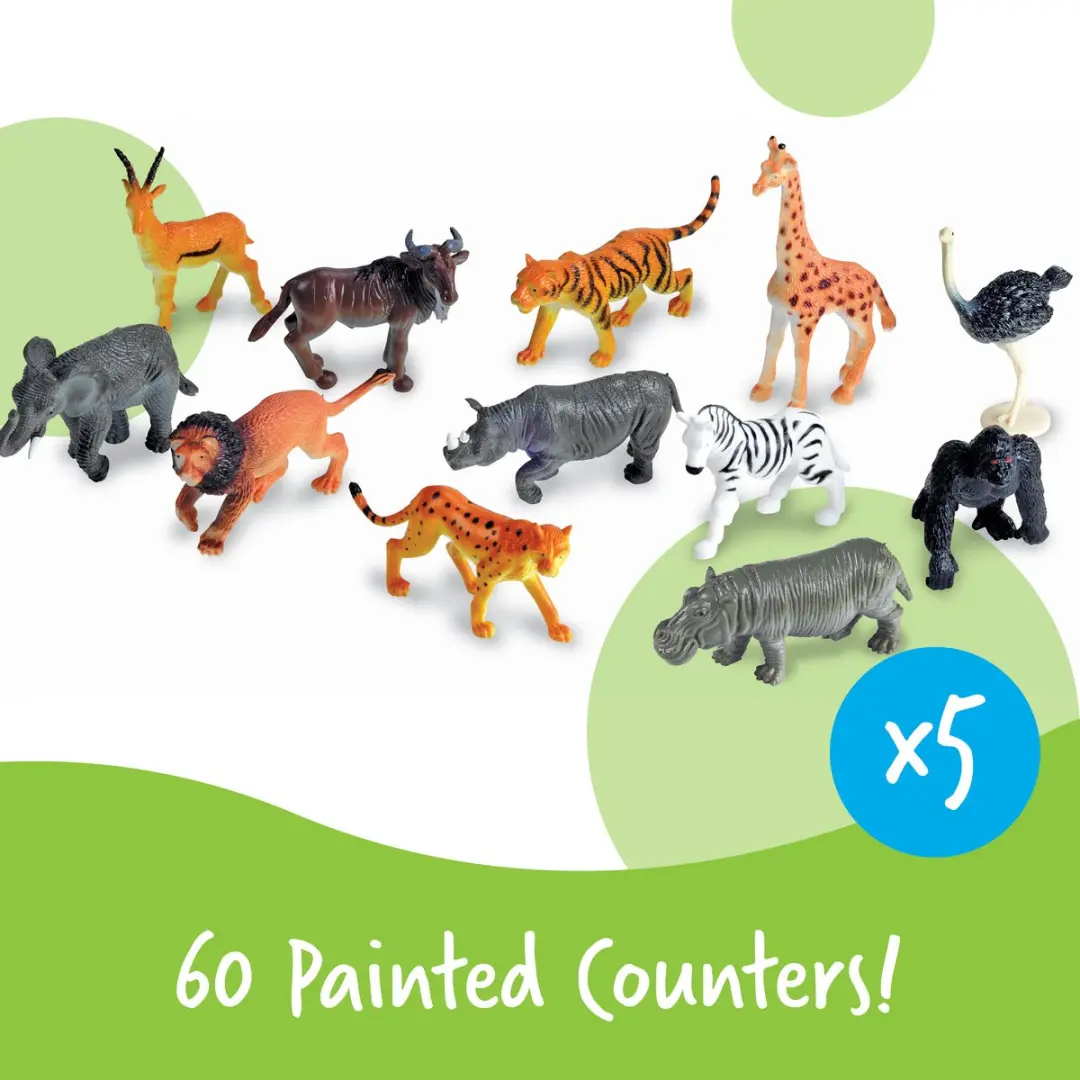 Learning Resources Jungle Animal Counters - 60 Stuks Multikleur