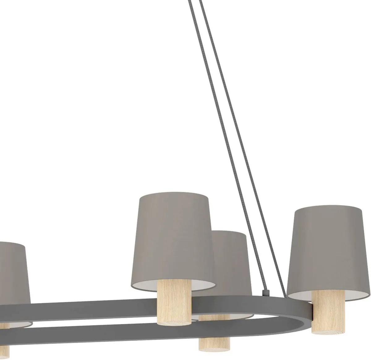 Eglo Edale Hanglamp E27 - 6 Lichtpunten - Zwart/Bruin