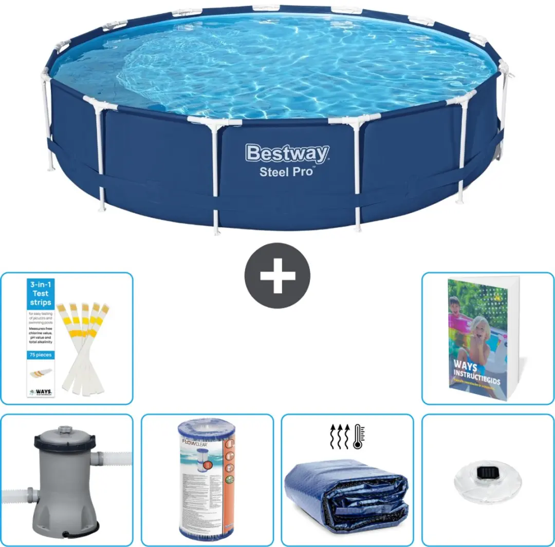 Bestway Steel Pro Zwembad 396x84cm Blauw