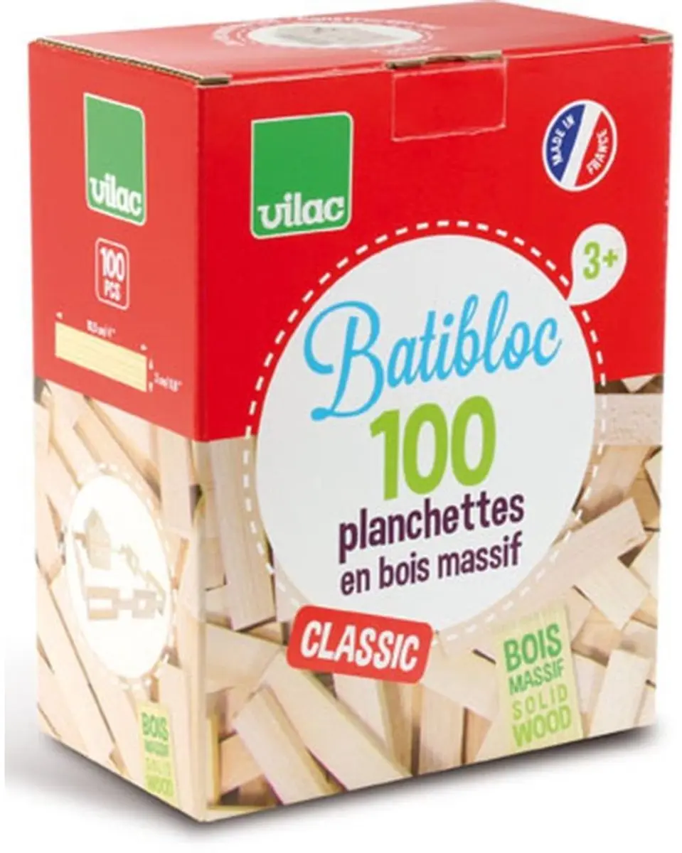 Vilac BATiBLOC-classic 100 Houten Plankjes