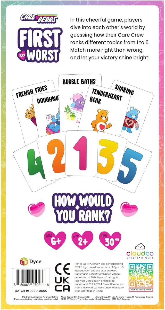 Dyce Games First to Worst Care Bears Kaartspel - 10 Spelers