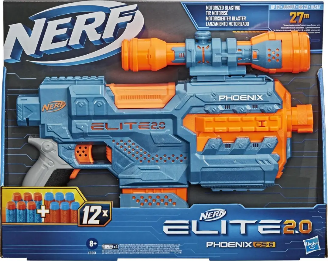 Nerf Elite 2.0 Phoenix CS 6 - Blauw/Oranje