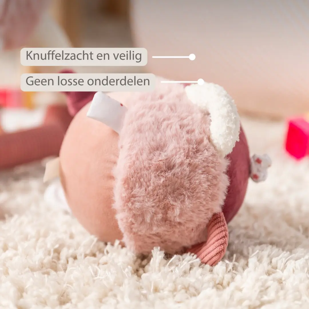 Nattou Lapidou Knuffel Activiteitenbal 15cm - Poederroze