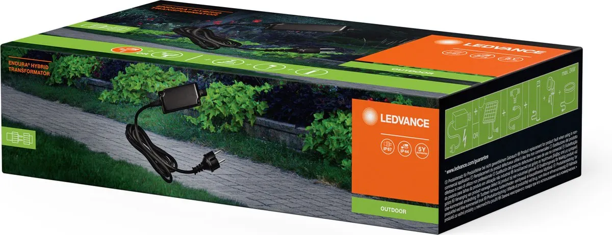 LEDVANCE ENDURA HYBRID TRANSFORMATOR, componenten voor hybrideverlichting, zwart, kunststof, beschermingsklasse IP67, zonne- en netvoeding, verschillende toepassingen, eenvoudige installatie