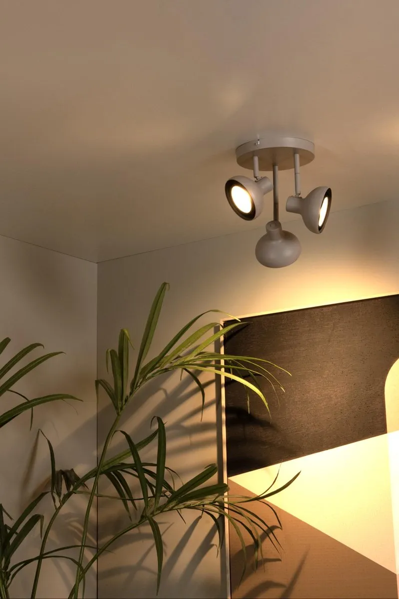 Lucide SENSAS Plafondspot Ø25,8cm 3xGU10 - Beige