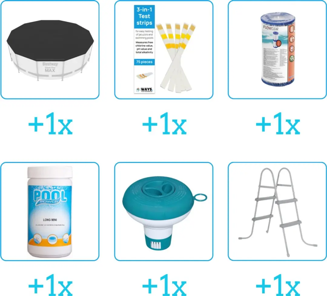 Bestway Steel Pro Accessoirepakket 56681 - 6-delig - Zwart