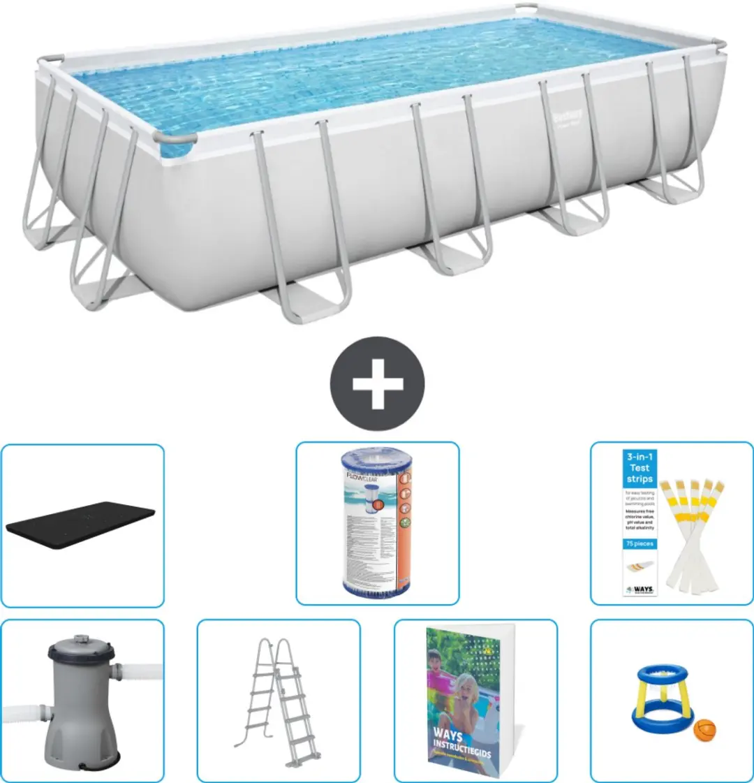 Bestway Power Steel Zwembad 488x244x122cm
