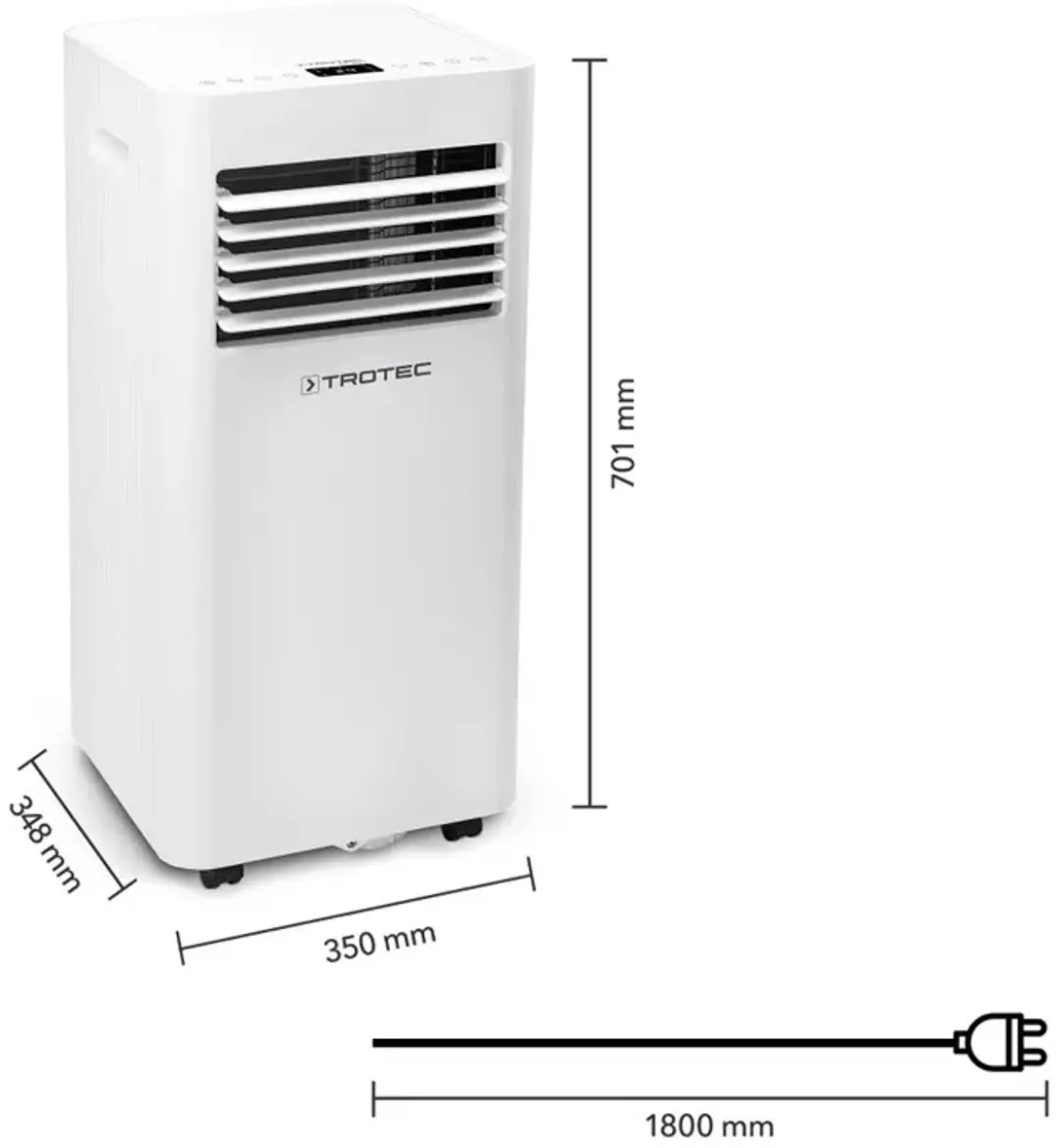 Trotec PAC 2020 E Mobiele Airco 7000 BTU - Wit